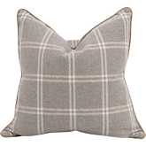 Not So Basic 22" Pillow in Stone Fabric & Toast Brown Vegan Leather 6551-22.WSTO/IVT (Set of 2)